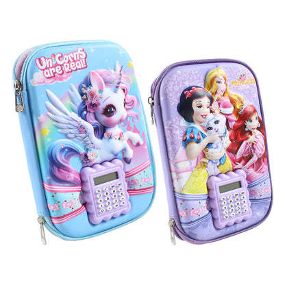 3d Embossed Pouch with Calculator for Girls #1989