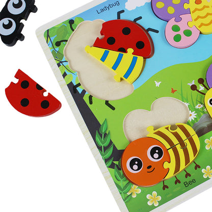 3d Wooden Puzzle Board Four Insects #1968