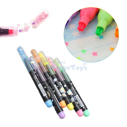 6 Color Highlighter Star Shape Marker