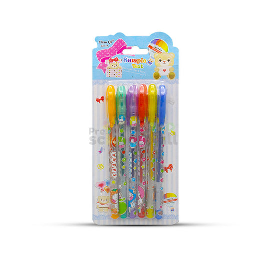 6 Pcs Happy Glitter Color Pen