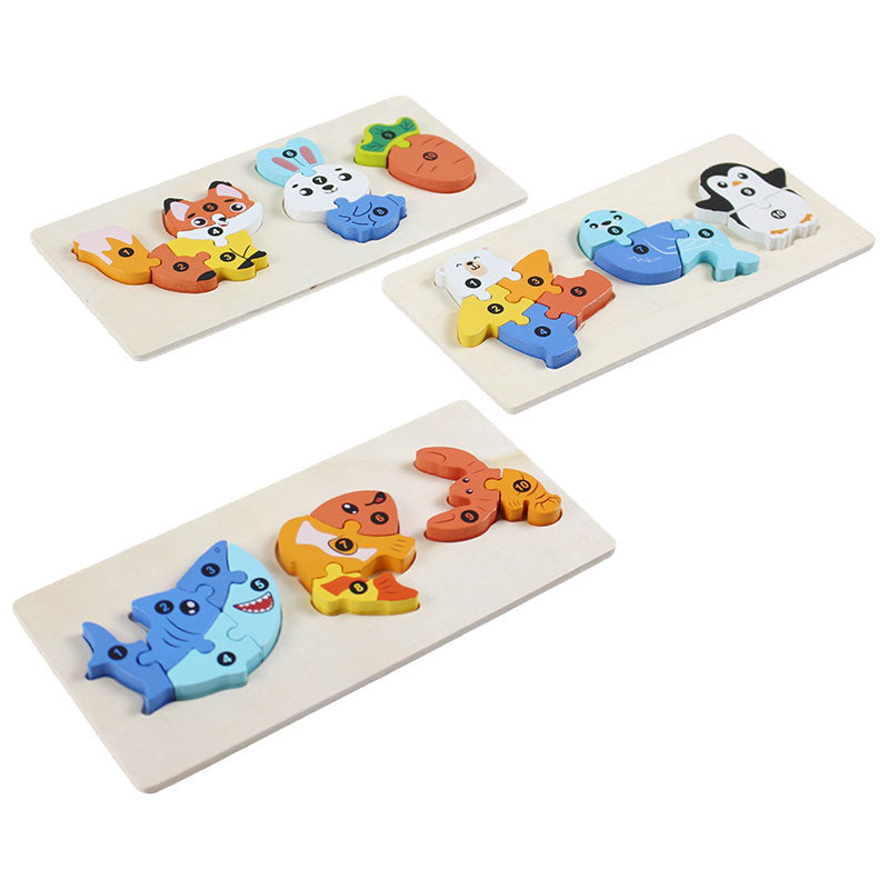3D Animal Food Chain Wooden Puzzle Board