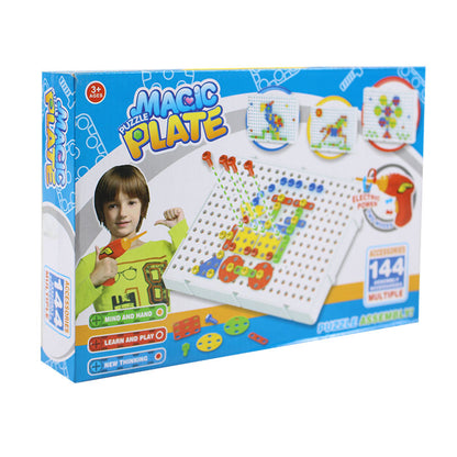 Puzzle Magic Plate DIY Education toy for kids 144 Pcs
