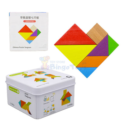 7 Pcs Colorful Wooden Tangram Puzzle Blocks (1346A)