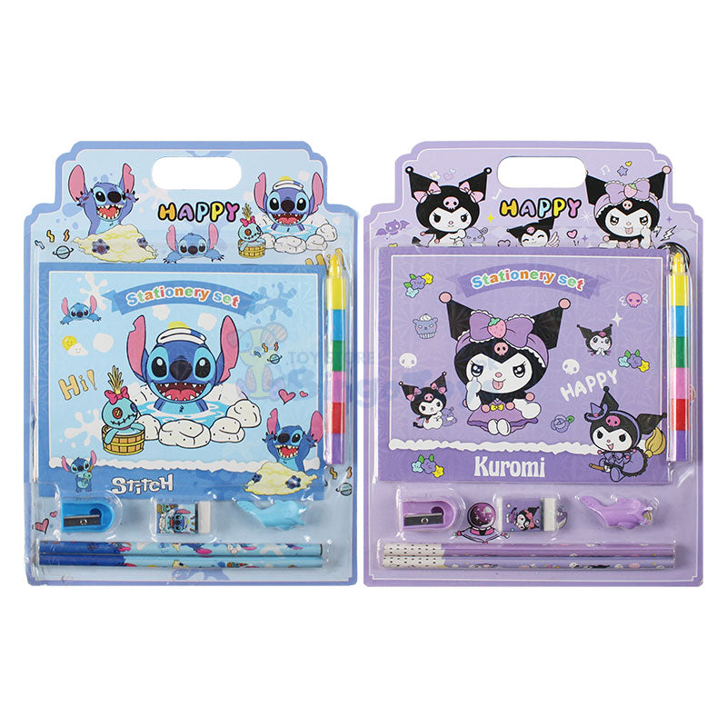 7 in 1 Happy Cartoon Stationery Set with Coloring Book