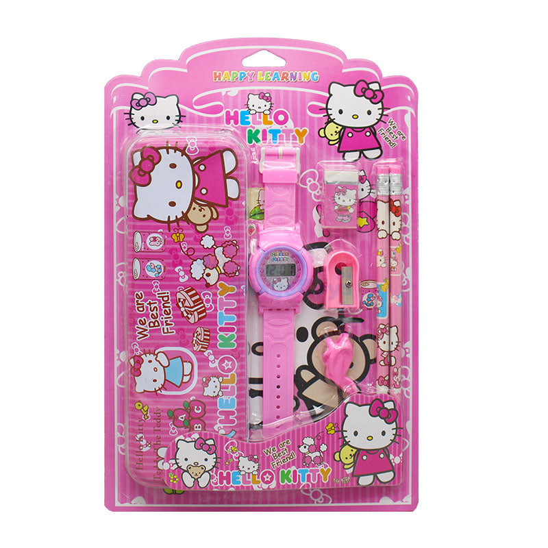 7 in 1 Stationery Set with Watch for Girl