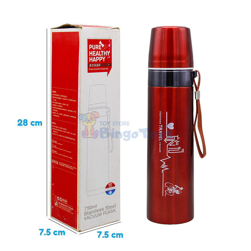 750ml Stylish Double Layer Stainless Steel Water Bottle