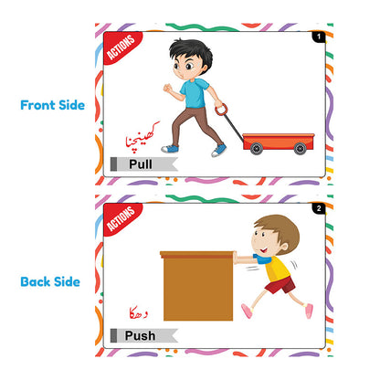 Actions Words & Body Parts Bilingual FlashCards