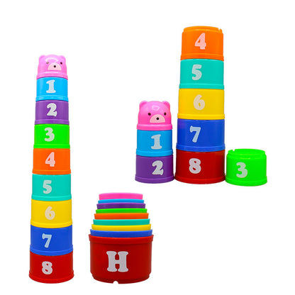 9Pcs Plastic Stacking Cup Toys