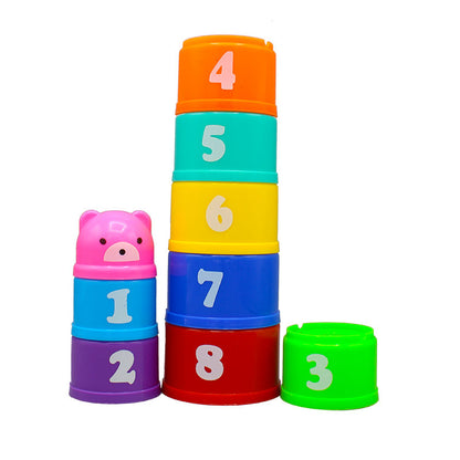 9Pcs Plastic Stacking Cup Toys