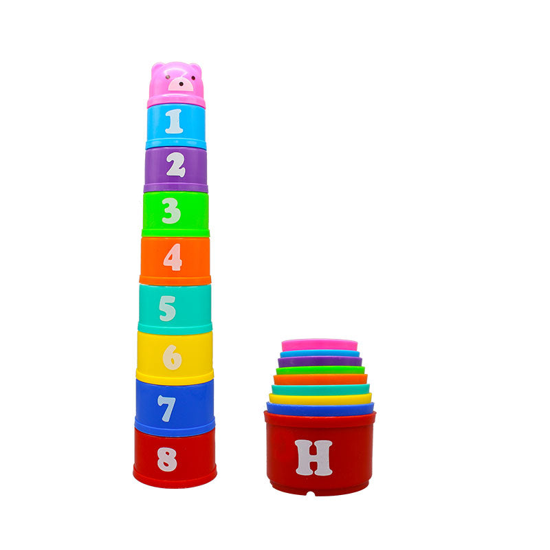 9Pcs Plastic Stacking Cup Toys