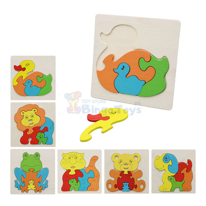 Animal with Babies Puzzle Mini Wooden Pair of 2