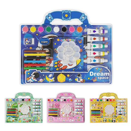 Cute Cartoon Portable Painting Suitcase Set