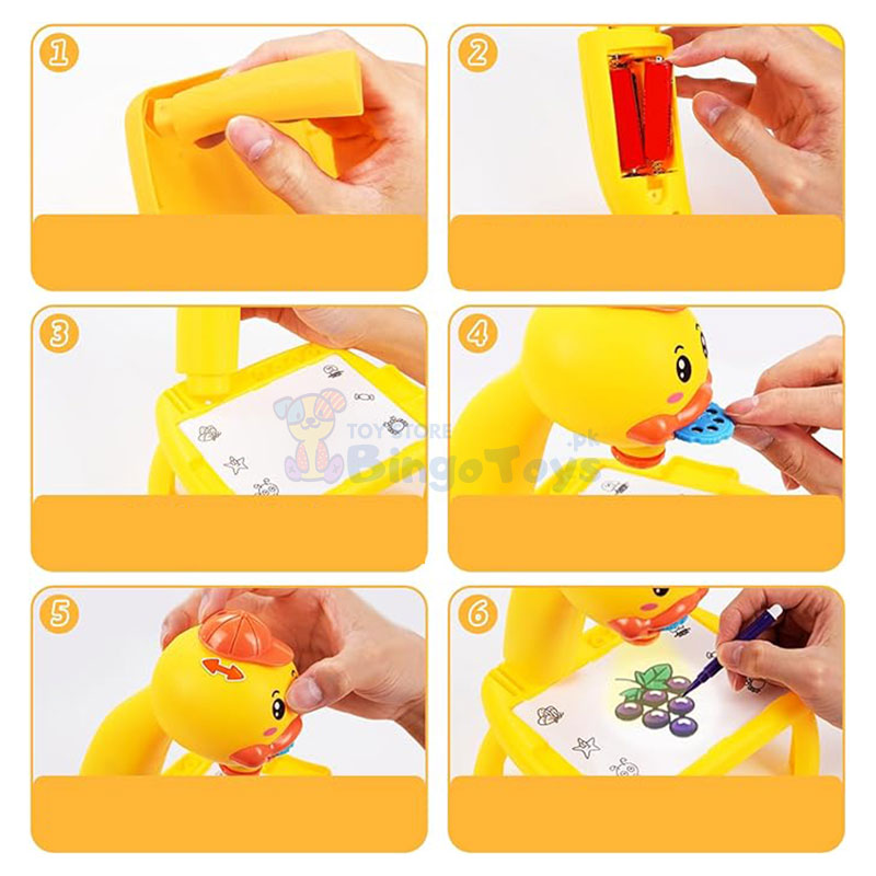 Cute Duck Drawing Projector With Light & Music