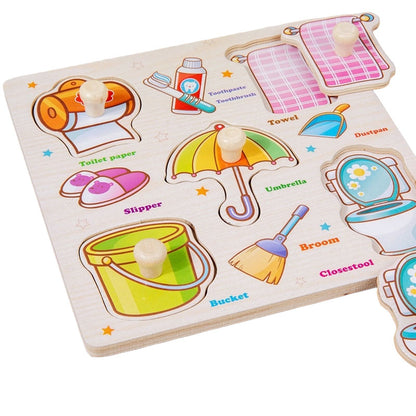 3D Peg Puzzle Board Wooden for Toddlers #2021