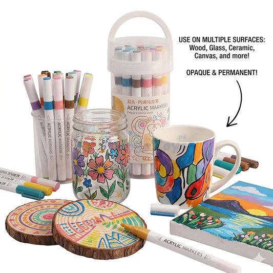 Dual Tip Colorful World Acrylic Paint Markers