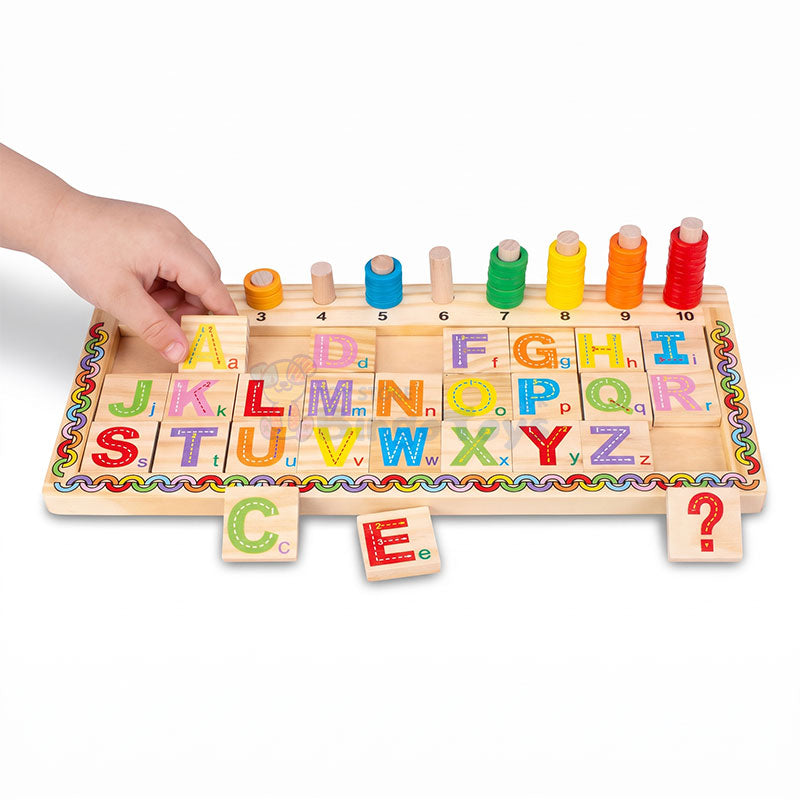 English Logarithmic Puzzle Board Wooden