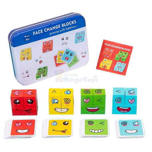 Face Expression Puzzle Wooden Blocks