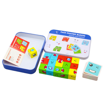 Face Expression Puzzle Wooden Blocks