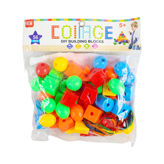 Geometrical Lacing Beads Set for Kids (56 Pcs)