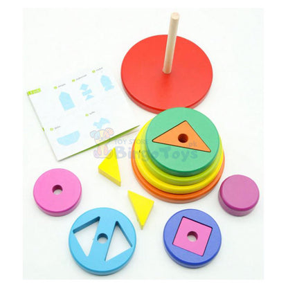 Hidden Circular Rainbow Tower Wooden Toy