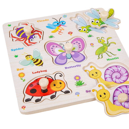 3D Peg Puzzle Board Wooden for Toddlers #2021