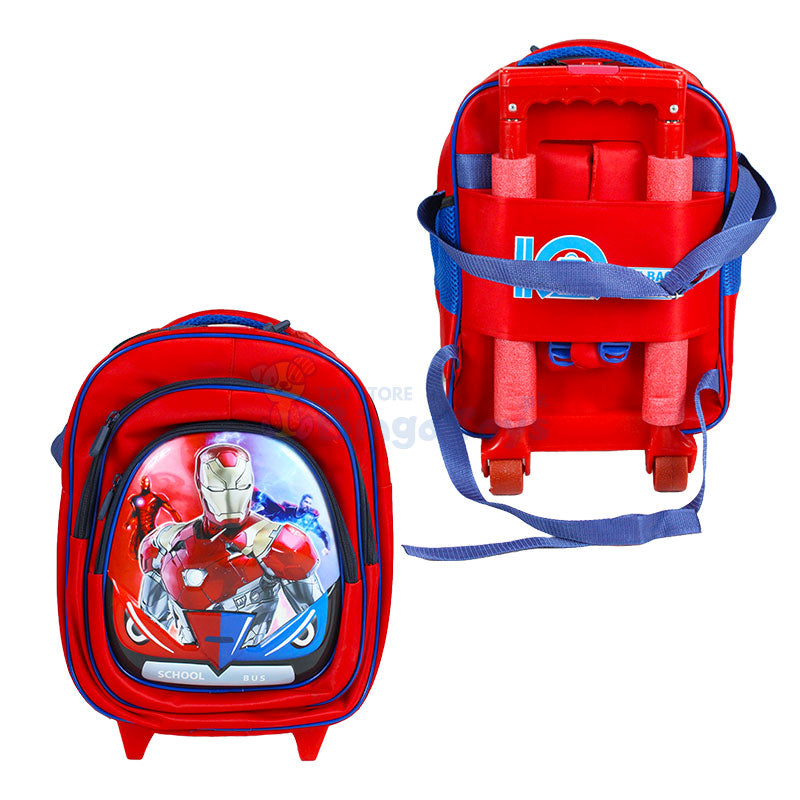 Iron Man Embossed Trolley School Bag 15″