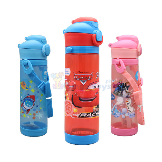 Kids Character Plastic Water Bottle With Strap 600ml #1896