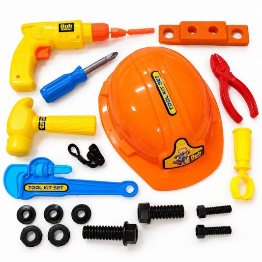 Kids Builder Tool Kit Set with Safety Helmet
