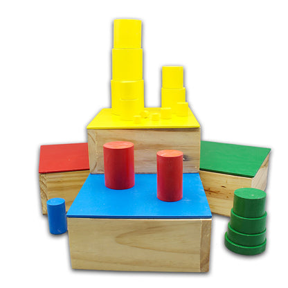 Knob less Cylinders Montessori Wooden Knock Cylinder Set