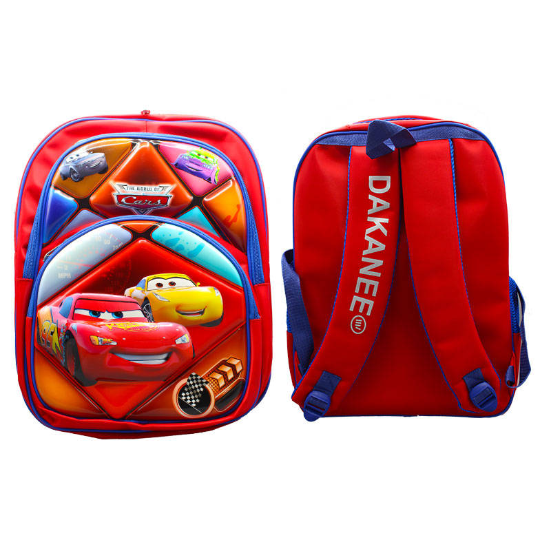 3D Cars Embossed Backpack (17 inch) 1353