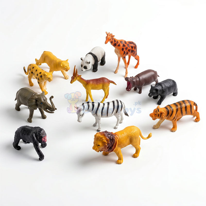 Mini Pack of 12 Safari Zoo Animals Kingdom