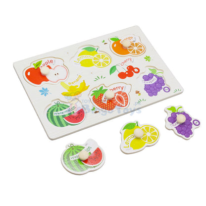 Montessori Wooden Fruits Peg Puzzle Board (1590G)