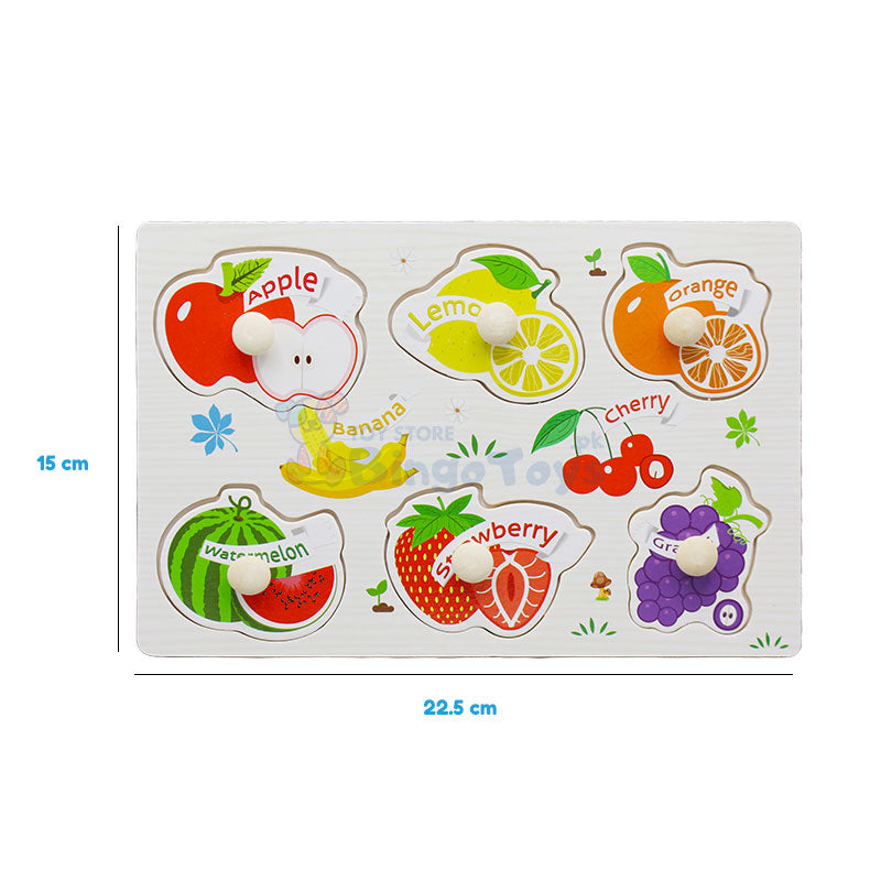 Montessori Wooden Fruits Peg Puzzle Board (1590G)