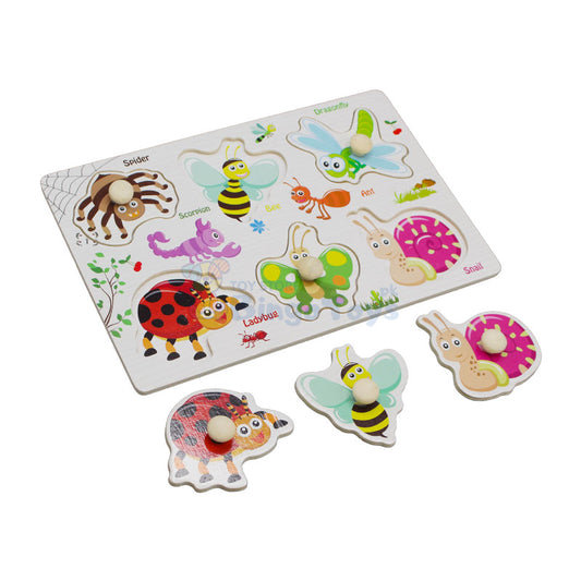 Montessori Wooden Insects Peg Puzzle Board (1590I)