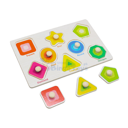 Montessori Wooden Shapes Peg Puzzle Board (1590E)