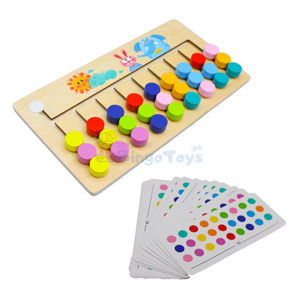 Montessori Slide Puzzle Wooden 9 Colors Game