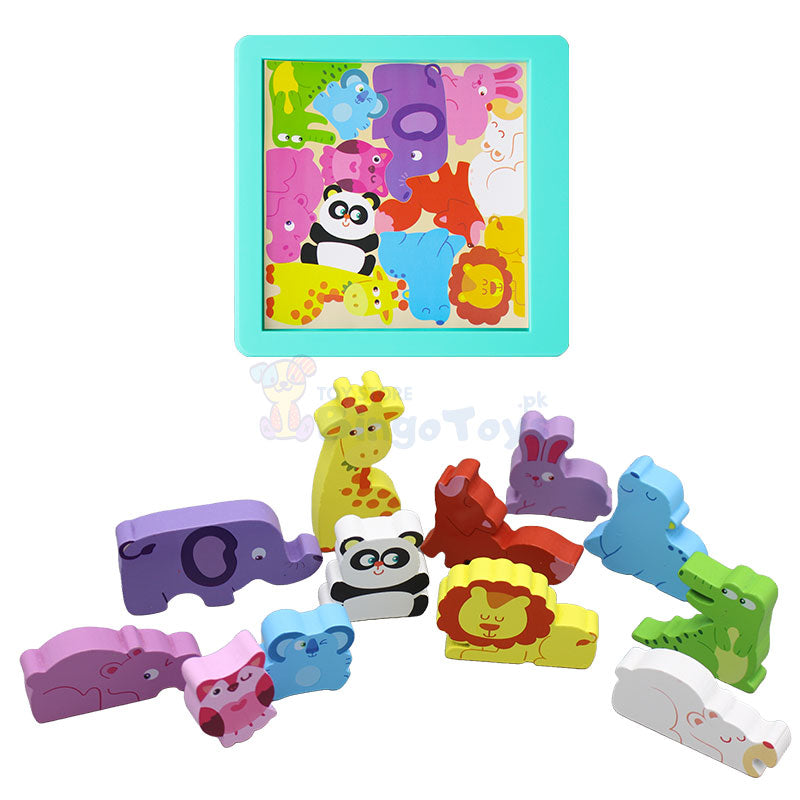 Montessori Wooden Animals Jigsaw Puzzle Board