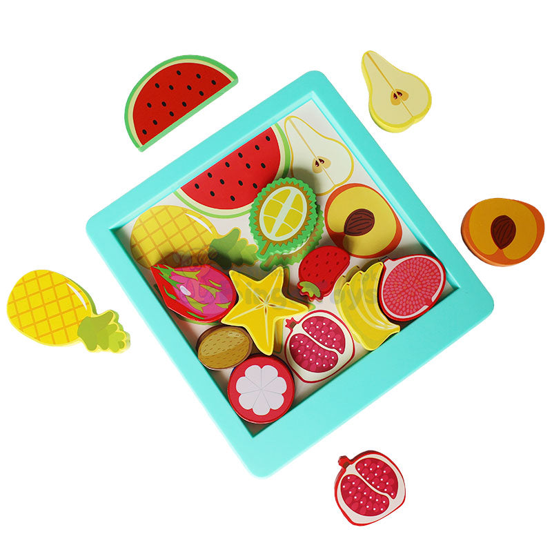 Montessori Wooden Fruits Jigsaw Puzzle Board