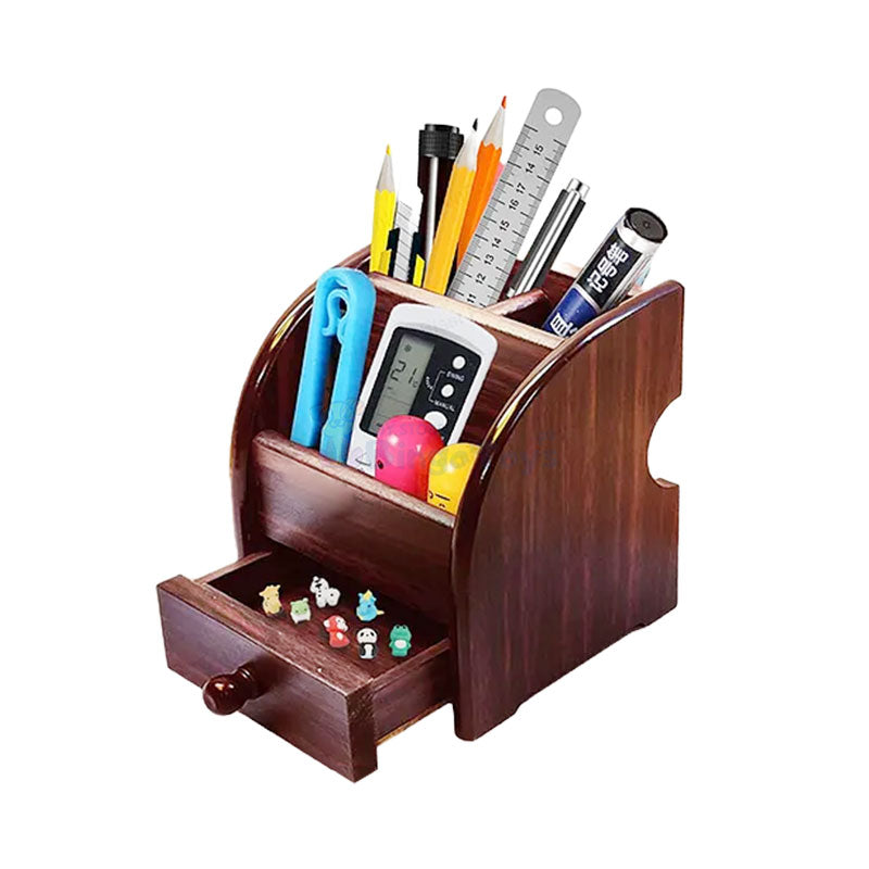 Multi-Compartments Pen Stand Wooden