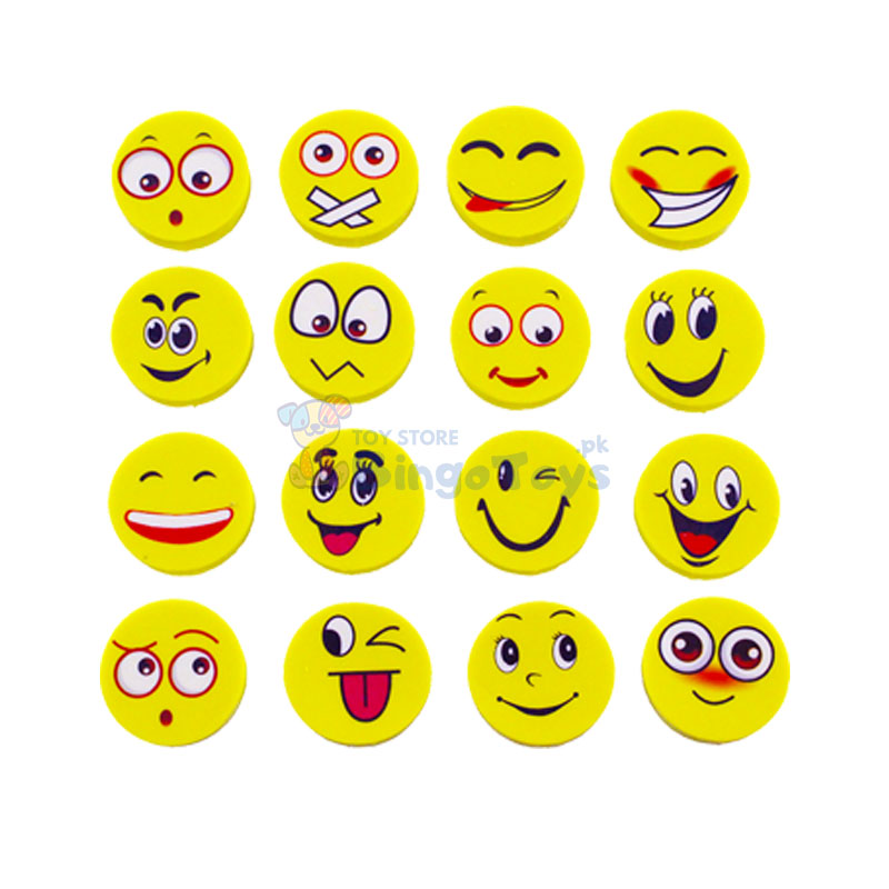 Pair of 4 Emoji Face Erasers