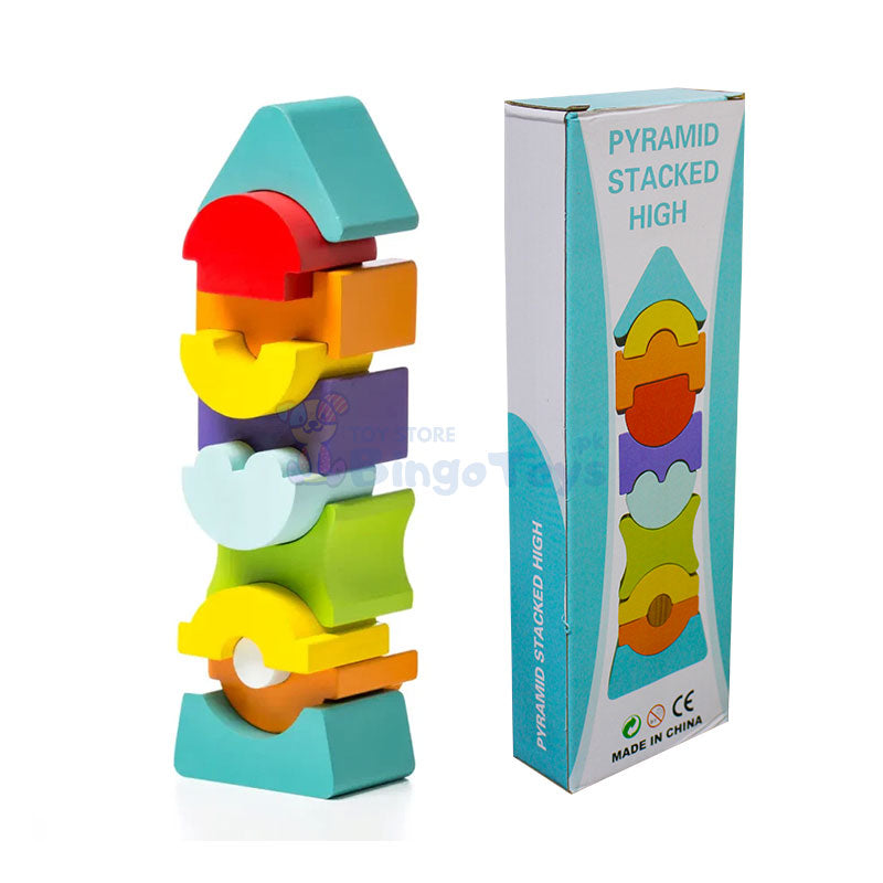 Pyramid Stacking High Wooden Toy