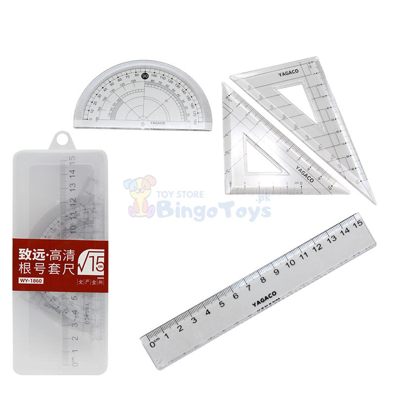 4 Pcs Math Geometry Ruler Set