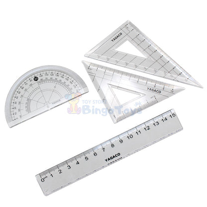 4 Pcs Math Geometry Ruler Set