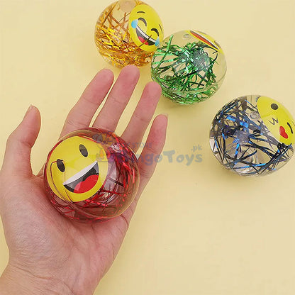 Smiley Ribbon Crystal Bling Bouncing Ball
