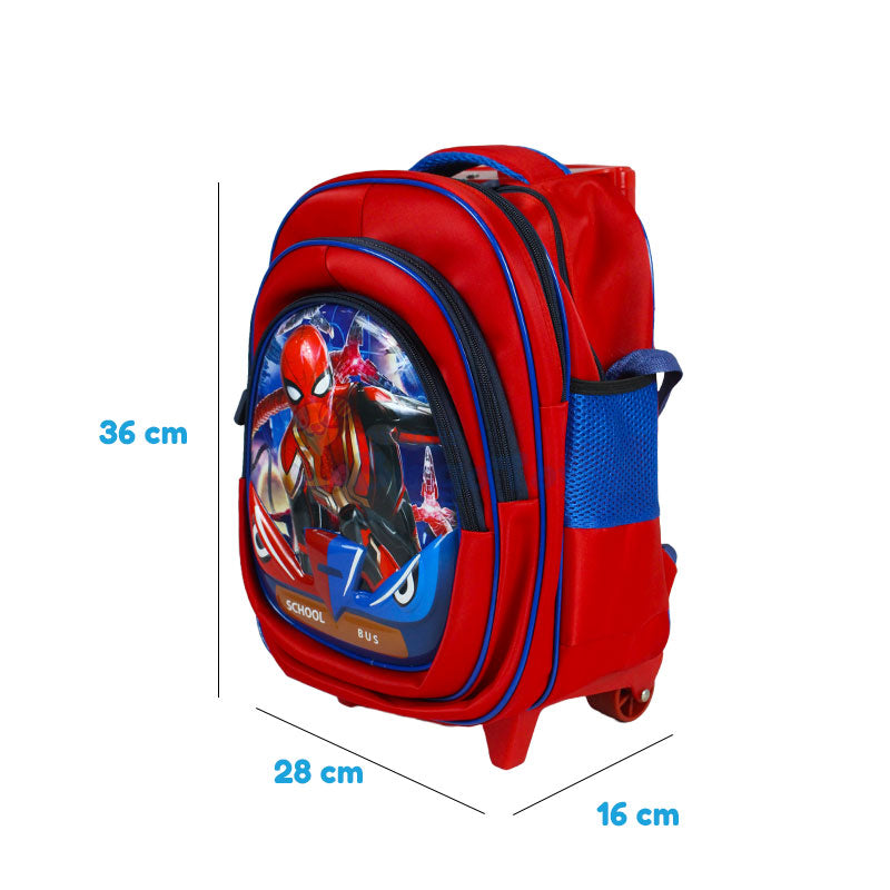 Spiderman Embossed Trolley School Bag 15"