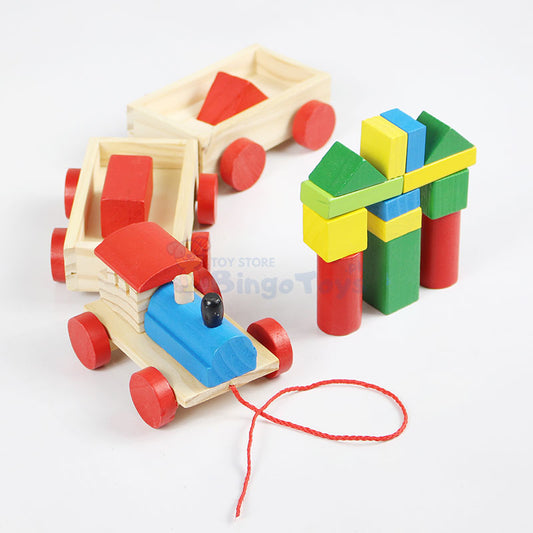 The Three Section Train Blocks Wooden Toy #1865