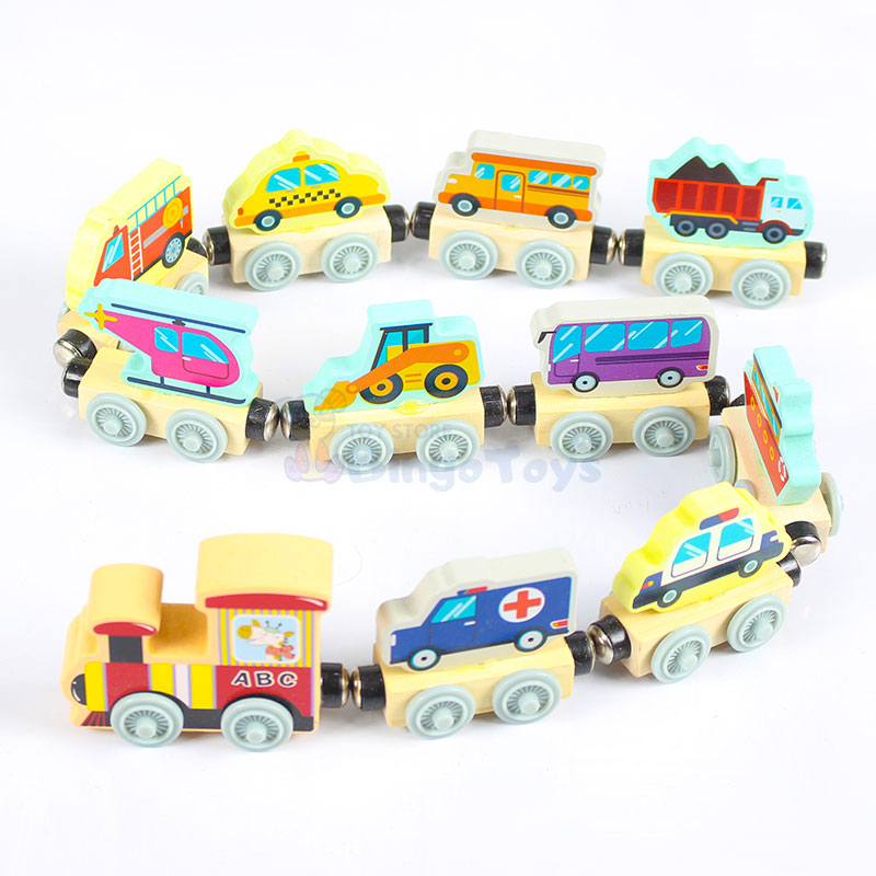 Wooden Magnetic Transport Little Train 11 Pcs #1861