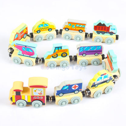 Wooden Magnetic Transport Little Train 11 Pcs #1861