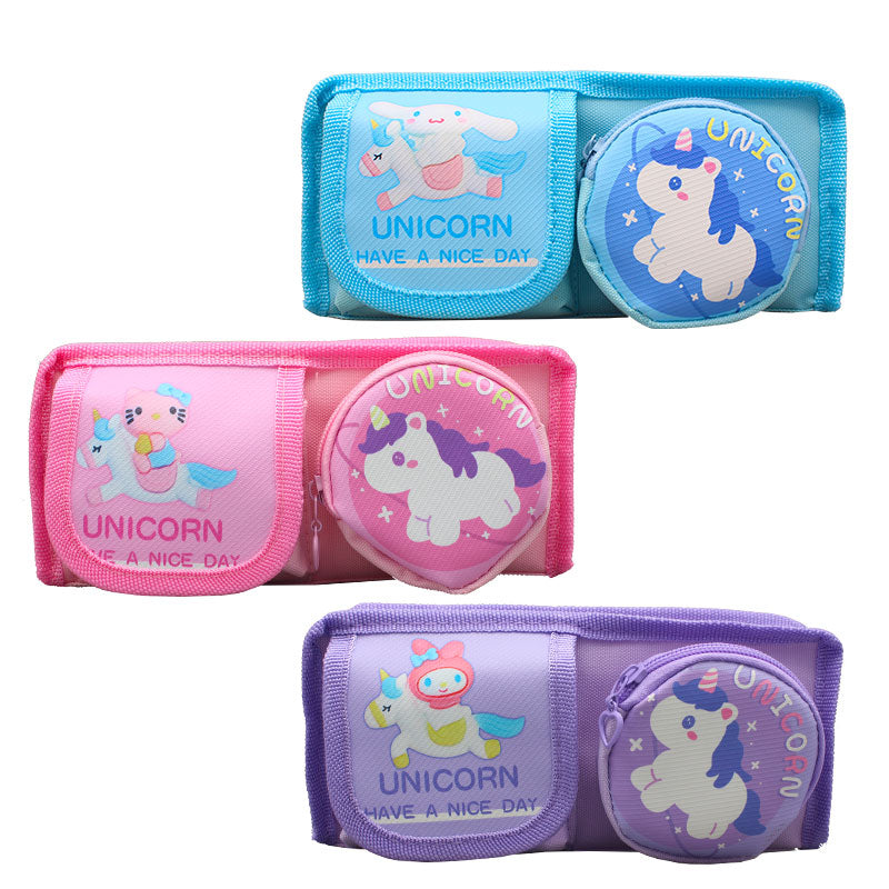 Unicorn Dual Pocket Pencil Pouch