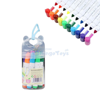 Washable Color Markers Set 12 Pcs with Storage Case
